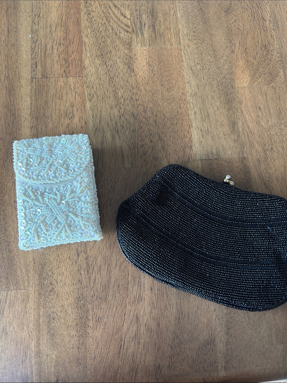 Black Beaded Evening Clutch - Elegant Women's Bag